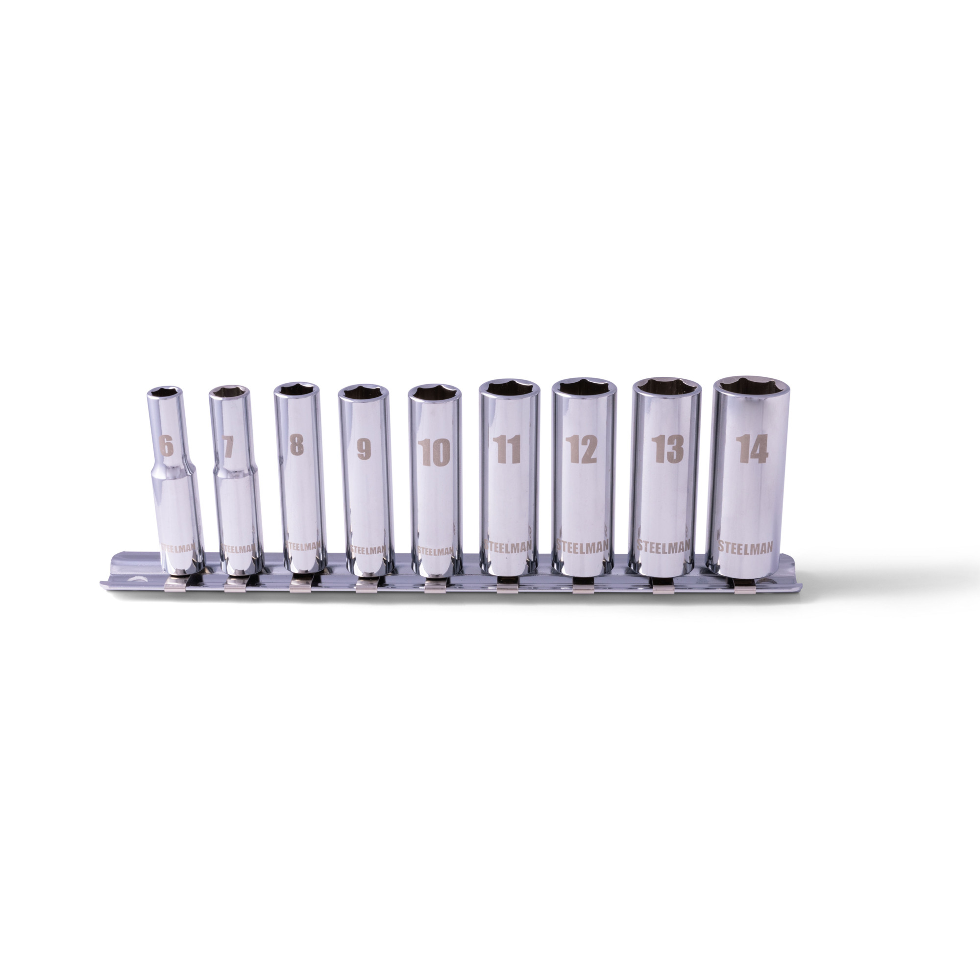 STEELMAN 1/4-Inch Drive Deep Well Metric Socket Set, 9-Piece, Model# 78521